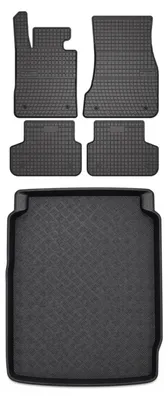 Productafbeelding van Rubberen automatten + kofferbakmat voor BMW 5-serie G30 2017-2023 (sedan) – 5-delig, zwart, op maat – Wielganizator SolidPRO