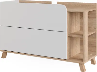 Immagine prodotto di Mobiletto per lavabo Vicco Karen Sonoma/Bianco 100 x 65 cm con 2 cassetti, Model 54659