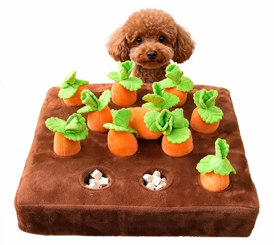 Produktbild von Schnüffelspiele für Hunde, Hundespielzeug mit 12 Karottenteilen, Für kleine, mittlere, große und ältere Hunde sowie Kätzchen