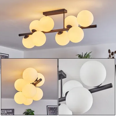 Produktbild von Fossobiubo Deckenlampe aus Metall/Glas in Schwarz/Weiß
