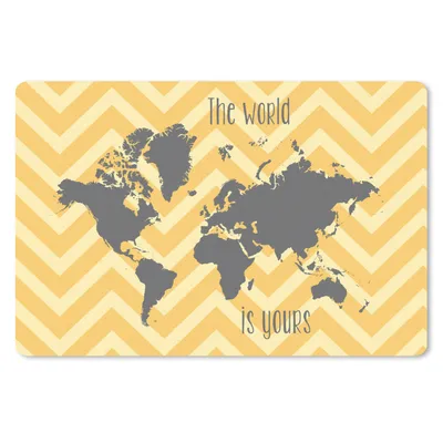 Produktbild von MuchoWow® Schreibtischunterlage Weltkarte - Grau - Muster 60x40 cm - XXL Mauspad - Großes Mauspad