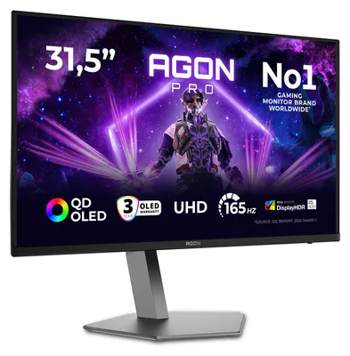 Produktbild von AOC AGON PRO AG326UD, 80 cm (31.5"), 3840 x 2160 Pixel, 4K Ultra HD, QD-OLED, 0,03 ms, Schwarz
