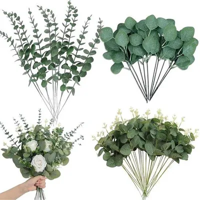 Immagine prodotto di Decorazioni decorative in eucalipto, 30 pezzi, verde scuro