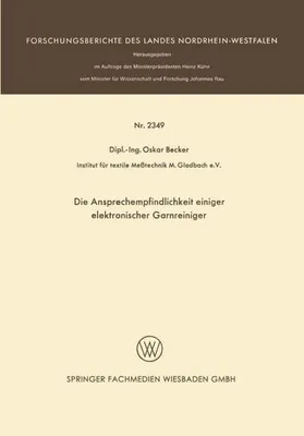 Produktbild von Die Ansprechempfindlichkeit einiger elektronischer Garnreiniger