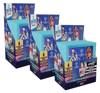 Image de Topps - Ligue des champions 2024/2025 - Autocollants à collectionner - 3 présentoirs (153 sachets)