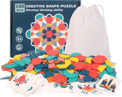 Obrázok produktu pre Aga Drevené puzzle geometrické tvary 180 dielov
