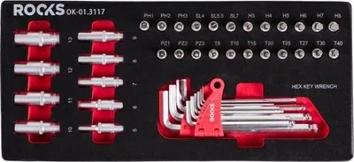 Zdjęcie produktu dla Zestaw Kluczy Trzpieniowych I Imbusowych Hex / Torx, 42 Cz