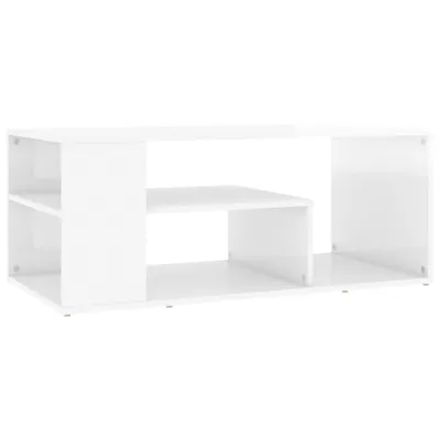 Image de vidaXL Table basse blanc brillant 100x50x40 cm bois composite