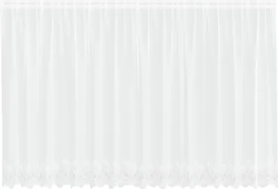 Produktbild von vidaXL Spitzenvorhang mit Vorhängen Floral Weiß 180 x 400 cm Polyester