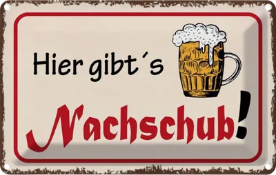 Produktbild von vianmo Blechschild 20x30 cm Bier hier gibt´s Nachschub Essen Trinken