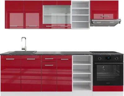 Obrázok produktu pre Kuchynský kút Vicco R-Line Vysoko lesklá červená/biela 240 cm , AP Antracit, Model 42746