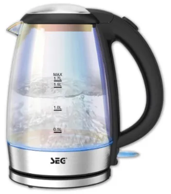 Produktbild von SEG Glaswasserkocher GWK 2102 SS mit LED 1,7l 2200 Watt 240V