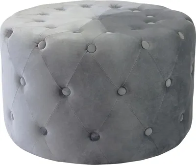 Immagine prodotto di Milani Home - pouf rotondo, velluto, seduta poggiapiedi, grigio scuro, 67 x 67 x 41 cm