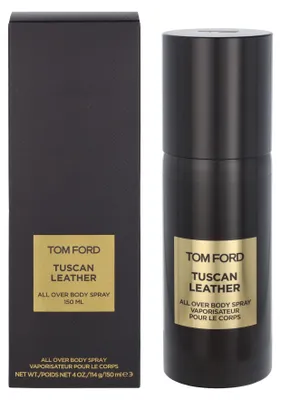 Produktbild von TOM FORD Tuscan Leather All Over Body Spray, 150 ml, Spray, Dimethyl Ether, Water\Aqua\Eau, Alcohol Denat., Fragrance (Parfum), Linalool, Limonene, Tocopherol...