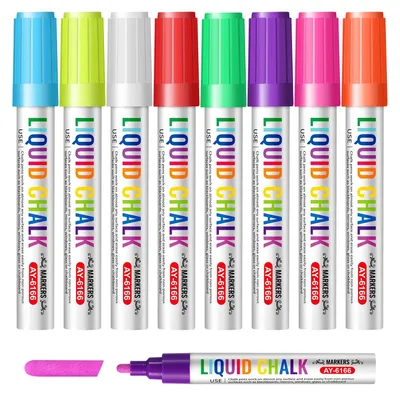 Whiteboard-Stifte, auswischbar, 8 Stück, bunte Kreidestifte