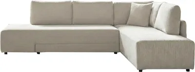 Produktbild von KAWOLA Schlafsofa SADIRA Ecksofa Cord cremeweiß Recamiere rechts