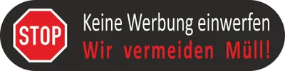 Produktbild von Hermann Schütz Aufkleber Stop - Keine Werbung einwerfen schwarz 45x20mm