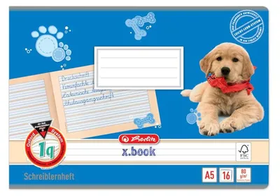 Produktbild von Herlitz Schulheft x.book A5 quer, Lineatur 1q, 1. Klasse, 16 Blatt, 10 Stück
