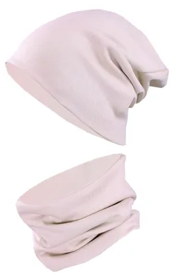 Produktbild von TupTam Kinder Mütze / Beanie und Schlauch Schal Set aus Jersey und Rippstoff, Farbe: Puderrosa, Größe: 52-56