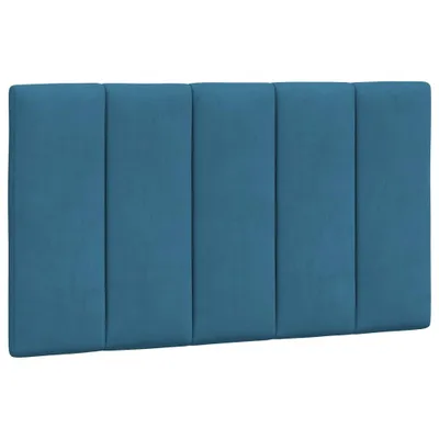 Image de Coussin de tête de lit Hanko bleu 80 cm velours