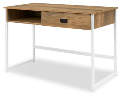 Immagine prodotto di Otari - Scrivania in stile industrial oak con cassetto e vano a giorno, 110x50xH76 cm