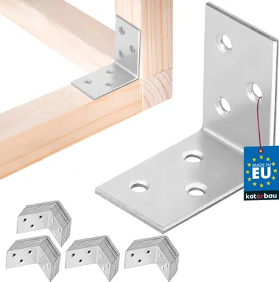 Obrázok produktu pre KOTARBAU® 50 ks Uhlová spojka 40x40x25 mm pozinkovaná oceľ strieborná Uhlová spojka pre ťažký nosník Nábytková uhlová spojka Uhlová spojka pre drevo Uhlová spojka pre plechy Uhlová spojka pre police Kovová pozinkovaná stabilná odolná oceľová spojka