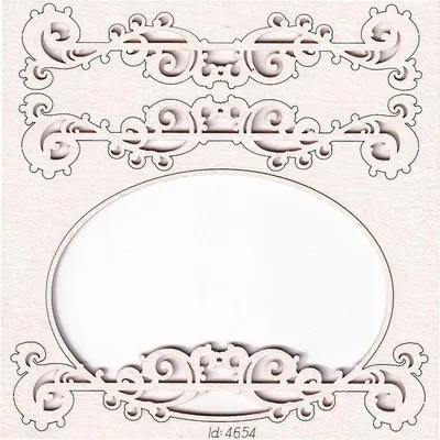 Produktbild von SCRAPINIEC Dekorpappe Die Cut Chipboard Dekoration Ornament, Fantasma Rahmen 4654