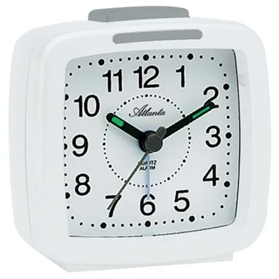 Produktbild von Atlanta 1380/0 Wecker Quarz analog weiß mit Licht Snooze