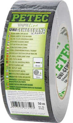 Produktbild von Petec Gewebeband schwarz 48mm X 50m Panzerband 87350
