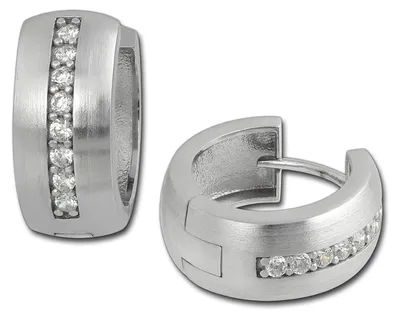 Immagine prodotto di Orecchini a cerchio da donna SilberDream, colore bianco, diametro 15 mm, con zirconi, argento 925, modello D3SDO349M