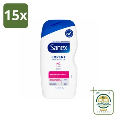 Productafbeelding van 15 x Sanex Expert Skin Health Hypoallergene Douchegel - 400 ml - Voorraadverpakking - 15 stuks