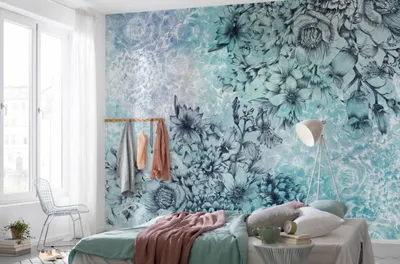 Obrázek produktu pro Komar netkaná fototapeta "Windflowers", modrá/tyrkysová, 368 x 248 cm; XXL4-071
