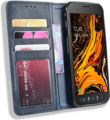 Produktbild von Samsung Galaxy Xcover 4 / 4s Hülle - Coverup Vintage Style Klapphülle - Blau