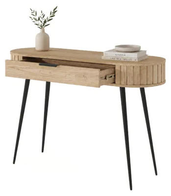 Produktbild von Katereha - Schminktisch, 120x40x80h cm Eiche Braun, eine Schublade