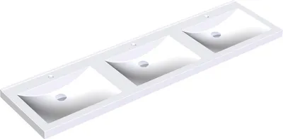 Immagine prodotto di KWC AR lavabo, QUADRO, MIRANIT, 2100x125x530 mm, 3 vasche rettangolari, Hl.