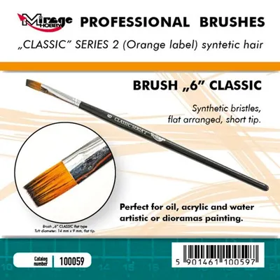 Zdjęcie produktu dla Mirage Hobby 100059 – PĘDZEL MIRAGE FLAT SERII CLASSIC 2, rozmiar 6