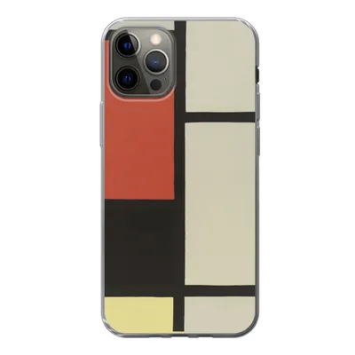 Produktbild von MuchoWow® Handyhülle Schutzhülle Hülle für iPhone 13 Pro Komposition mit rotem Quadrat, schwarz, blau - Piet Mondrian Silikon Softcase Handy Hülle - Handy-Tasche