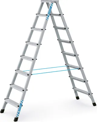 Produktbild von Zarges genietete Stehleiter eloxiert XLstep B 2x10 Stufen