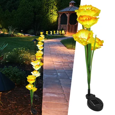 Immagine prodotto di Luci solari per fiori da giardino, luci solari per fiori, luci solari per giardini, luce solare a LED, luci LED per fiori
