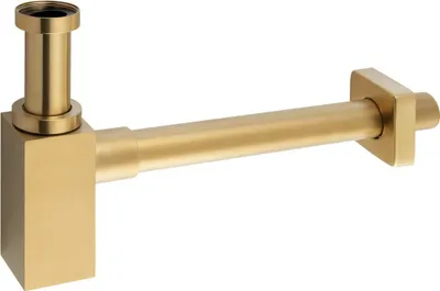 Immagine prodotto di Sifone per lavabo 5/4", scarico 32 mm, quadrato - Pvd Oro Opaco