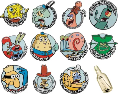 Zdjęcie produktu dla SpongeBob Kanciastoporty - tajemnicza plakietka do przypinania (12 szt.)