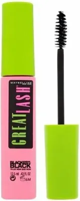 Produktbild von Maybelline Great Lash Blackest Black, Schwarz, Verlängerung, Volumengebend, Frauen, Natürlich, 6 Monat( e), AQUA / WATER, CERA ALBA / BEESWAX, OZOKERITE, SHELLAC, GLYCERYL STEARATE, TRIETHANOLAMINE, ...