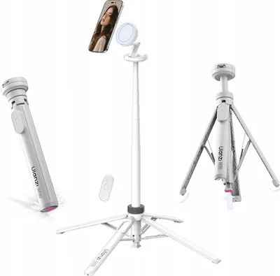 Zdjęcie produktu dla Kijek SELFIE Stick Statyw 1,5m na Magnes MagSafe Telefon Smartfon + PILOT / MT85 / Biały