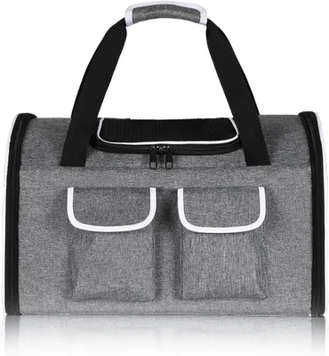 Imagen del producto de Mochila de mascotas - Bolsa de transporte Perros - Viajes seguros - Diseño plegable - 50 x 30 x 33 cm - Negro