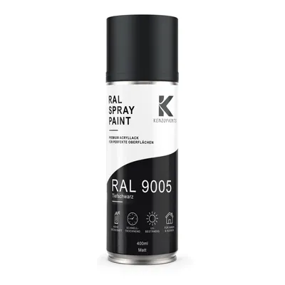 Produktbild von Kenzopaints RAL 9005 Tiefschwarz Spraydose 400ml Matt
