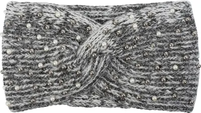 Image de styleBREAKER Bandeau femme en tricot avec perles, fil métallique et nœud torsadé, bandeau chaud pour l'hiver, headband 04026029