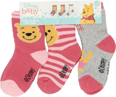 Produktbild von Winnie Puuh Baby-Socken – 3er-Pack kuschelige & bequeme Söckchen Rosa 62/68