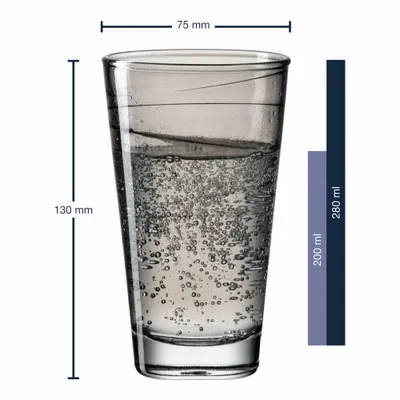 Produktbild von Leonardo Trinkglas Vario Struttura, Becher, Wasserglas, Kalk-Natron Glas, anthrazit, 280 ml, 026830