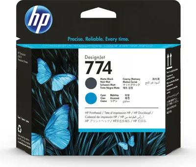 Image de HP Tête d’impression 774 DesignJet noir mat/cyan
