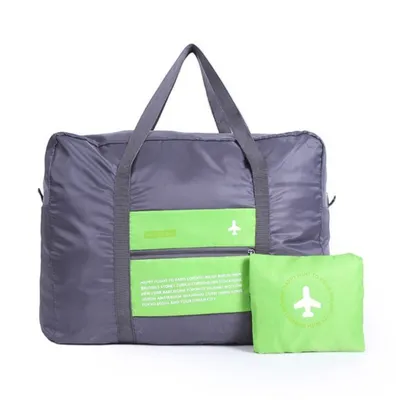 Produktbild von Reisetasche Grün faltbar Bordgepäck 32L Tasche Sporttasche Umhängetasche Freizeittasche in grün, blau, orange oder rosa Grün